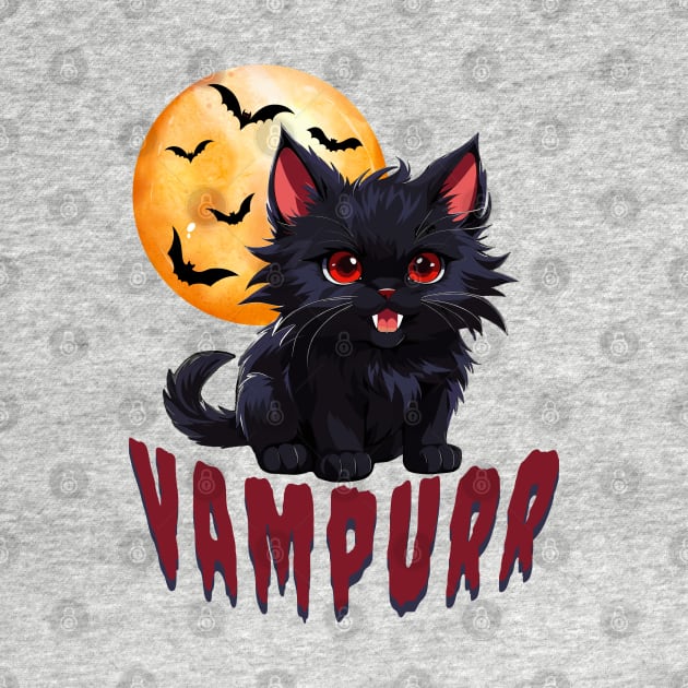 Vampurr the Cute Goth Vampire Kitty by NerdyWerks